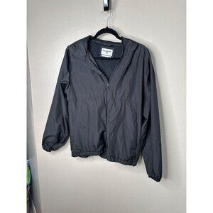 Billabong Men Black Transport Jacket Medium zipper polyester hooded‎ lightweight